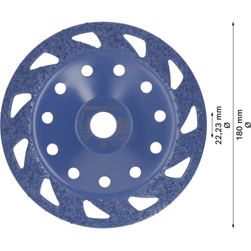 Cabeza de desbaste de carbide EXPERT Multi Material media, inclinada, 180 mm, 22,23 mm