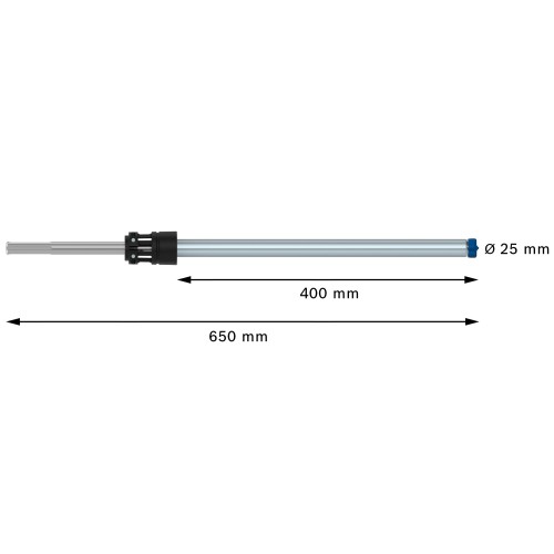 Broca para martillo EXPERT SDS Clean max-8X de 25 x 400 x 650