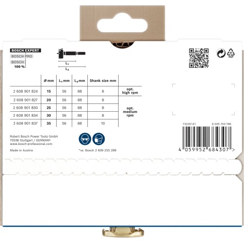 Set de brocas Forstner EXPERT Wood, 5 unidades