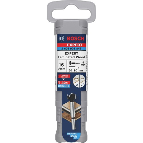 Broca de corte para bisagras EXPERT para madera laminada, 16 x 60 x 90 mm