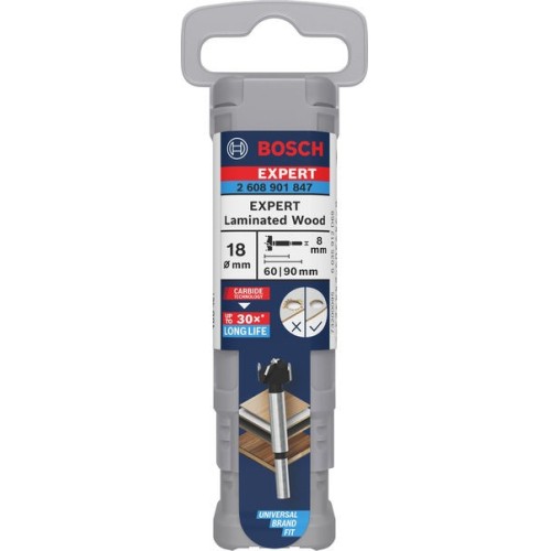Broca de corte para bisagras EXPERT para madera laminada, 18 x 60 x 90 mm
