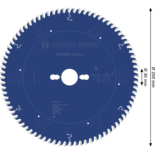 Hoja de sierra circular EXPERT Wood, 250 x 3,2/2,2 x 30 mm, T80