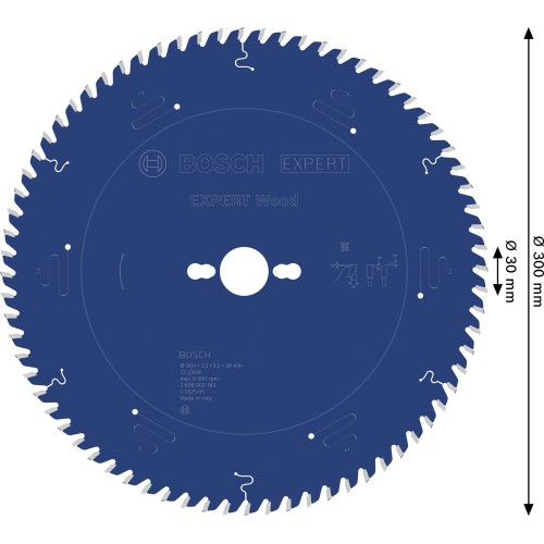 Hoja de sierra circular EXPERT Wood, 300 x 3,2/2,2 x 30 mm, T72
