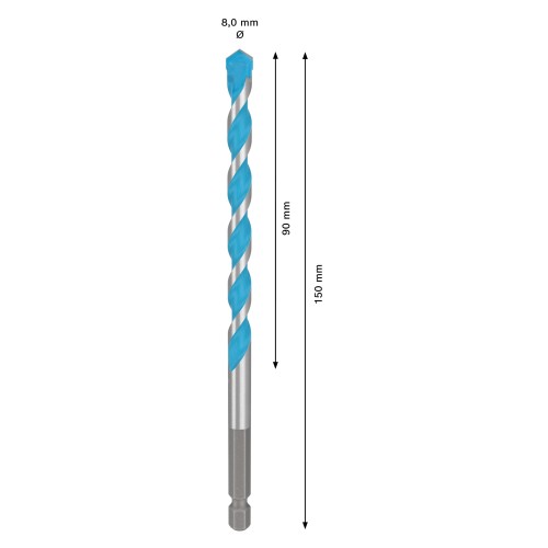 Broca EXPERT HEX-9 Multi Construction, 8x90x150