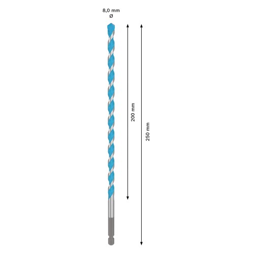 Broca EXPERT HEX-9 Multi Construction, 8x200x250