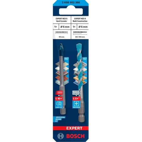 Set EXPERT HEX-9 Hard Ceramic y HEX-9 Multi Construction, 6 mm, 2 unidades