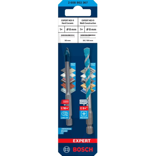 Set EXPERT HEX-9 Hard Ceramic y HEX-9 Multi Construction, 8 mm, 2 unidades