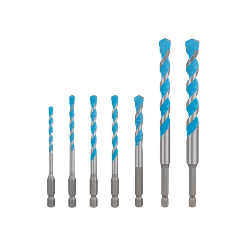 Set de brocas EXPERT HEX-9 Multi Construction, 4 x 45 x 90 mm; 5 x 50 x 100 mm; 6 x 60 x 100 mm; 6 x 60 x 100 mm; 8 x 50 x 100 mm; 10 x 90 x 150 mm; 12 x 90 x 1