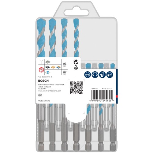 Set de brocas EXPERT HEX-9 Multi Construction, 5 x 50 x 100 mm; 5,5 x 60 x 100 mm; 5 x 60 x 100 mm; 6 x 90 x 150 mm; 7 x 90 x 150 mm; 8 x 90 x 150 mm; 10 x 90 x