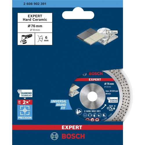 Disco de corte con diamante EXPERT Hard Ceramic 76 mm de 76 x 1,5 x 10 mm