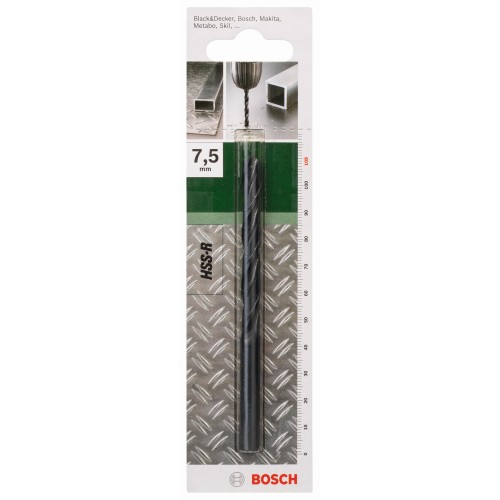 Broca para metal HSS-R, DIN 338D = 7,5 mm; L = 109 mm