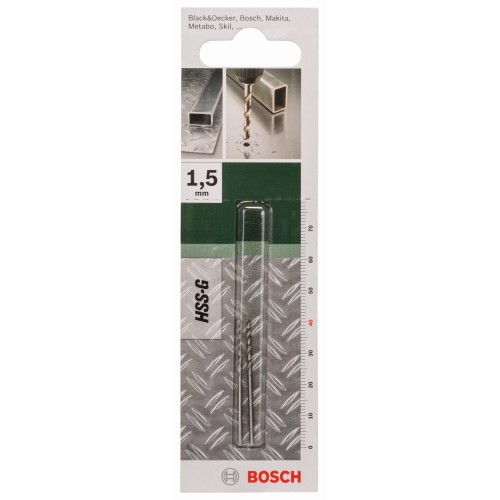 Broca para metal HSS-G, DIN 338D = 1,5 mm; L = 40 mm