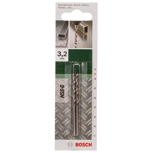 Broca para metal HSS-G, DIN 338D = 3,2 mm; L = 65 mm
