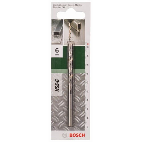 Broca para metal HSS-G, DIN 338D = 6,0 mm; L = 93 mm