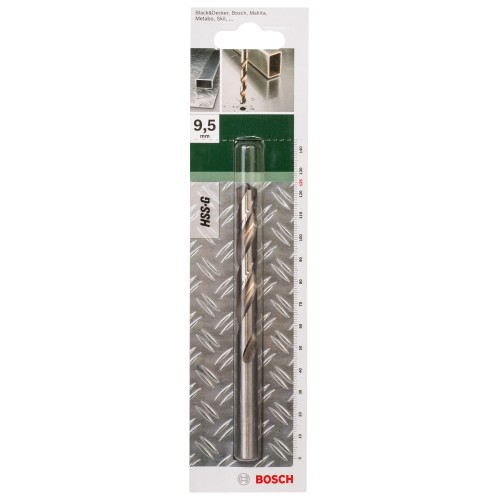 Broca para metal HSS-G, DIN 338D = 9,5 mm; L = 125 mm
