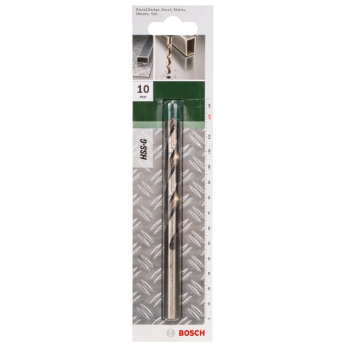 Broca para metal HSS-G, DIN 338D = 10,0 mm; L = 133 mm