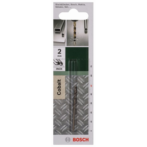 Broca para metal HSS-Co, DIN 338D = 2,0 mm; L = 49 mm