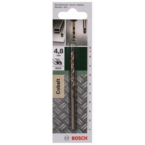 Broca para metal HSS-Co, DIN 338D = 4,8 mm; L = 86 mm