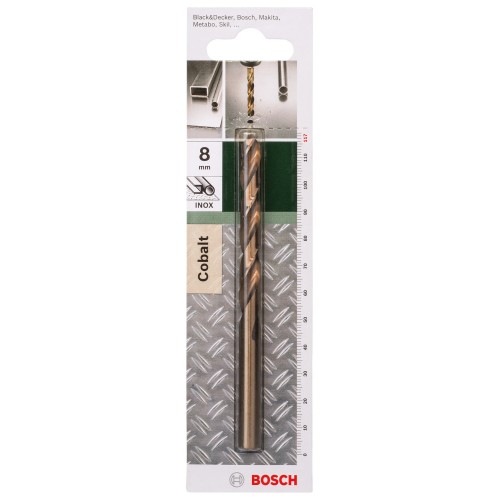 Broca para metal HSS-Co, DIN 338D = 8,0 mm; L = 117 mm