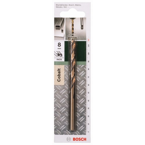 Broca para metal HSS-Co, DIN 338D = 8,0 mm; L = 117 mm