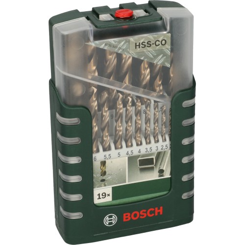Set de 19 brocas para metal HSS-Co, DIN 3381,0; 1,5; 2,0; 2,5; 3,0; 3,5; 4,0; 4,5; 5,0; 5,5; 6,0; 6,5; 7,0; 7,5; 8,0; 8,5; 9,0; 9,5; 10,0 mm