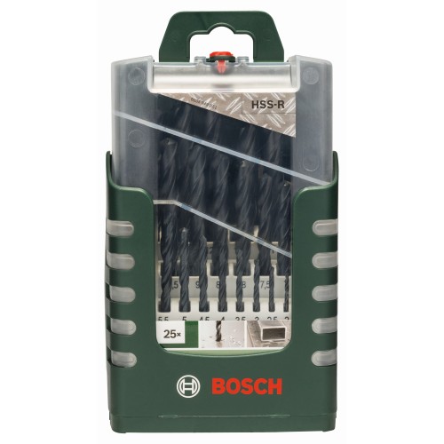 Set de 19 brocas para metal HSS-R, DIN 3381,0; 1,5; 2,0; 2,5; 3,0; 3,5; 4,0; 4,5; 5,0; 5,5; 6,0; 6,5; 7,0; 7,5; 8,0; 8,5; 9,0; 9,5; 10,0 mm