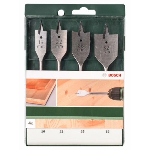 Set de 4 brocas fresadoras planas16,0x160;22,0x160;25,0x160;32,0x165