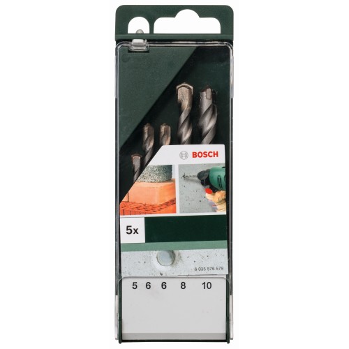 Set de 5 brocas para hormigón5,0 x 85; 6,0 x 100; 6,0 x 100; 8,0 x 120; 10,0 x 120