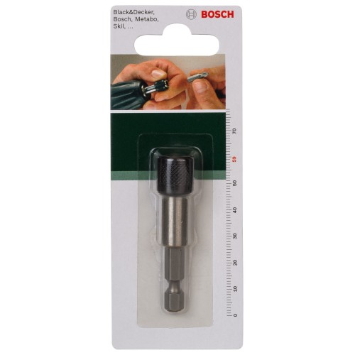 Portapuntas universalVástago hexagonal exterior de 1/4" con portabrocas de cambio rápido