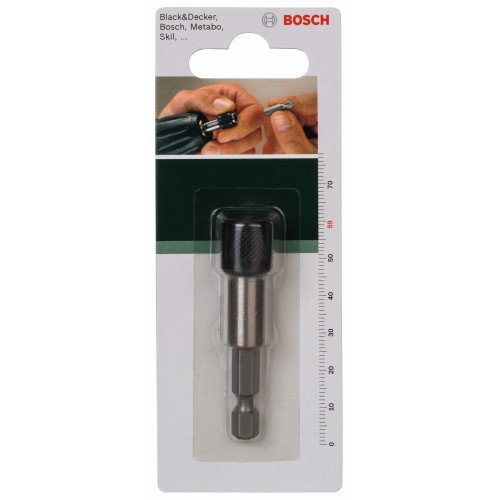 Portapuntas universalVástago hexagonal exterior de 1/4" con portabrocas de cambio rápido