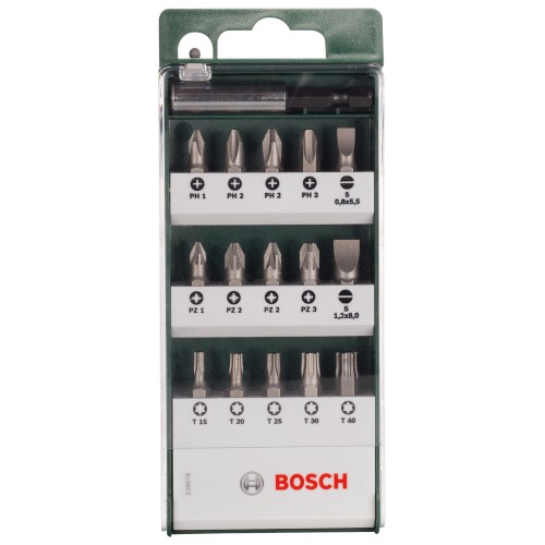 Set de 16 puntas para atornillar estándar, mixto (S, PH, PZ, T)