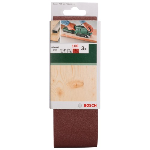 Set de hojas de lija de 3 piezas para lijadora de banda, calidad rojaG = 100