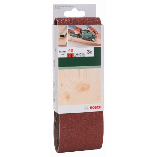 Set de hojas de lija de 3 piezas para lijadora de banda, calidad rojaG = 40