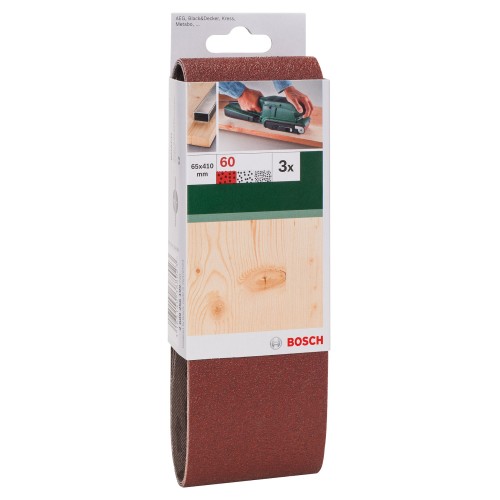 Set de hojas de lija de 3 piezas para lijadora de banda, calidad rojaG = 60