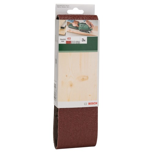 Set de hojas de lija de 3 piezas para lijadora de banda, calidad rojaG = 40