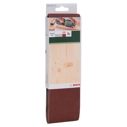 Set de hojas de lija de 3 piezas para lijadora de banda, calidad rojaG = 150