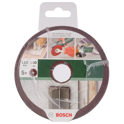 Set de discos lijadores de fibra de 5 piezas para amoladora angular, corindónD = 115 mm; G = 100, 5 unidades