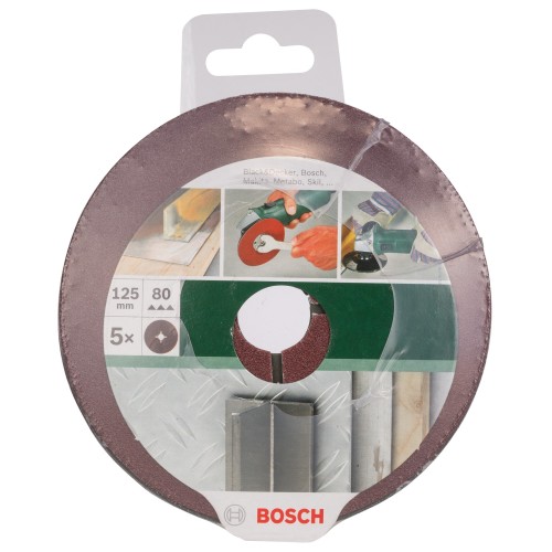 Set de discos lijadores de fibra de 5 piezas para amoladora angular, corindónD = 125 mm; G = 80, 5 unidades