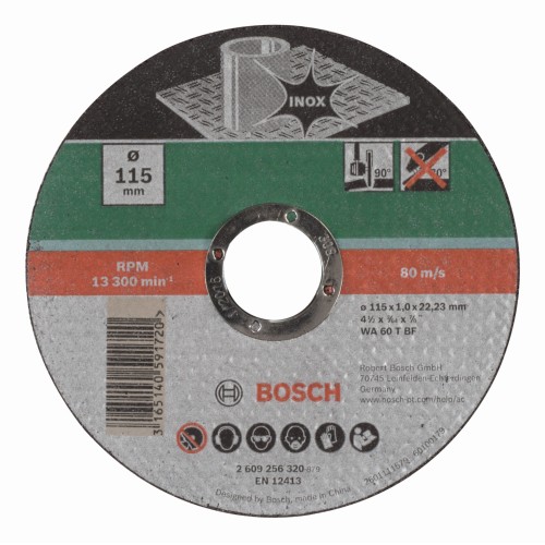 Disco de corte recto, inoxidableD = 115 mm; grosor= 1,0 mm