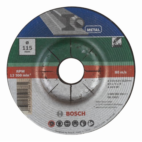 Disco de desbaste acodado, metalD = 115 mm