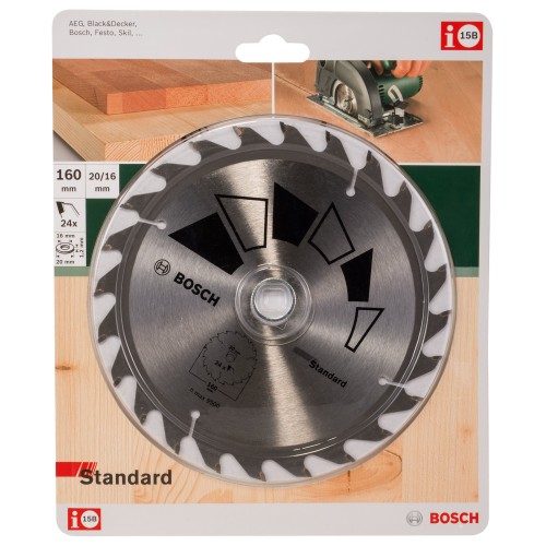 Hoja de sierra circular STANDARDD = 160 mm; taladro= 20 mm; T = 24