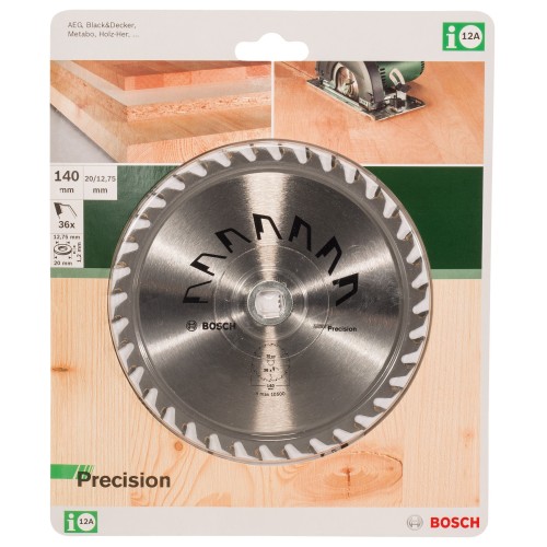 Hoja de sierra circular PRECISIOND = 140 mm; taladro= 20 mm; T = 36