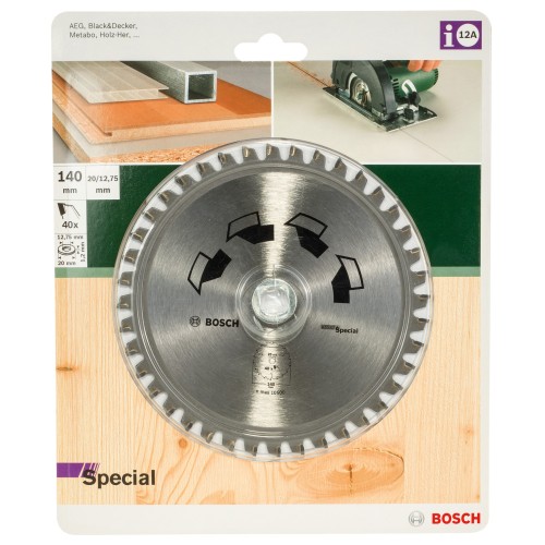 Hoja de sierra circular SPECIALD = 140 mm; taladro= 20 mm; T = 40