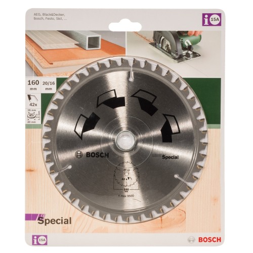 Hoja de sierra circular SPECIALD = 160 mm; taladro= 20 mm; T = 42