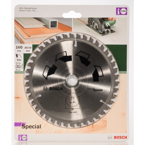 Hoja de sierra circular SPECIALD = 160 mm; taladro= 20 mm; T = 42