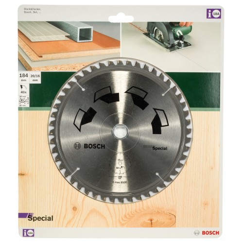 Hoja de sierra circular SPECIALD = 184 mm; taladro= 16 mm; T = 48