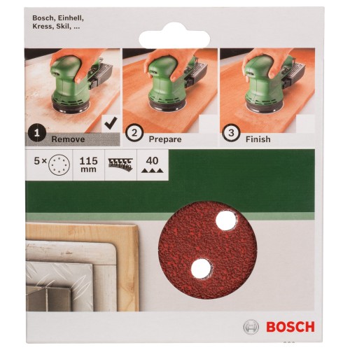 Set de hojas de lija de 5 piezas para lijadora excéntricaG = 40