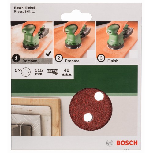 Set de hojas de lija de 5 piezas para lijadora excéntricaG = 40