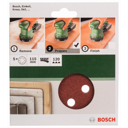 Set de hojas de lija de 5 piezas para lijadora excéntricaG = 120