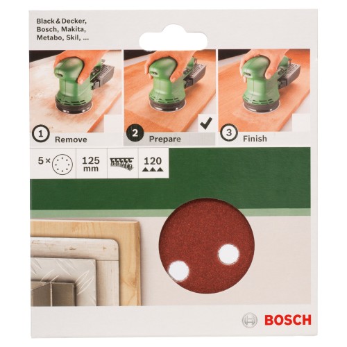 Set de hojas de lija de 5 piezas para lijadora excéntricaG = 120